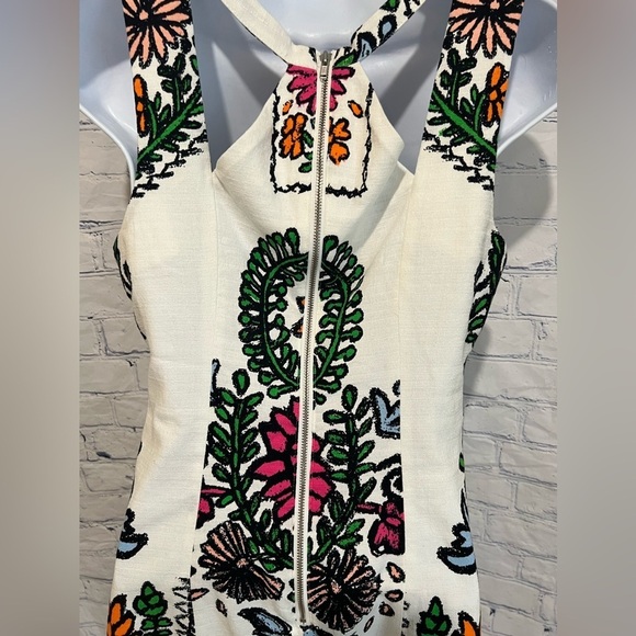 NWT Plenty by Tracy Reese White Floral Halter Cotton Blend Dress Size 2 $243 - Picture 3 of 5